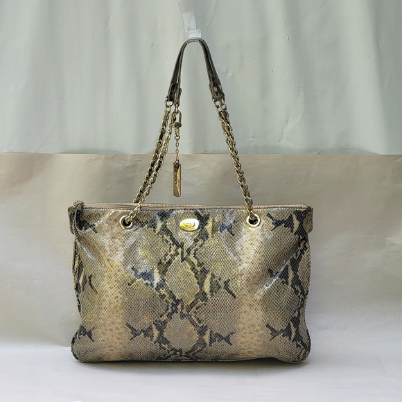 DKNY Stunning Python Shoulder Crossbody Python Print Gunuine Leather Handbag - Picture 2 of 16